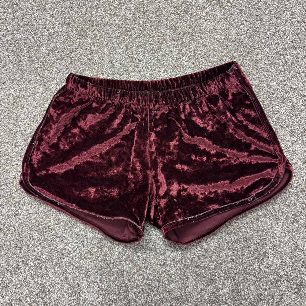 Popular 21 Sweat Shorts Womens L Red Velvet Elastic Waist Lounge Casual Summer